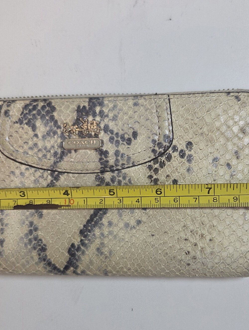 Coach Madison Python-Embossed Leather Accordion Zip Wallet - Picture 13 of 14